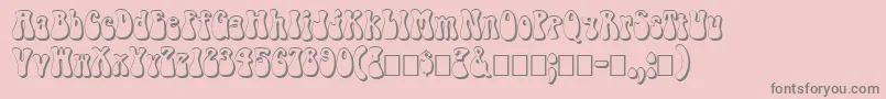 FzJazzy143D-fontti – harmaat kirjasimet vaaleanpunaisella taustalla
