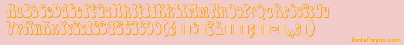 FzJazzy143D-Schriftart – Orangefarbene Schriften auf rosa Hintergrund