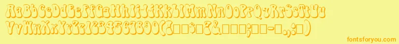 FzJazzy143D Font – Orange Fonts on Yellow Background