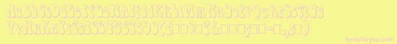 FzJazzy143D Font – Pink Fonts on Yellow Background