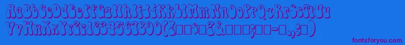 FzJazzy143D Font – Purple Fonts on Blue Background