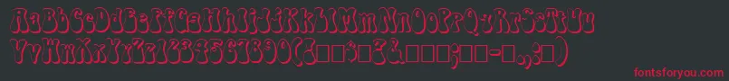 FzJazzy143D Font – Red Fonts on Black Background