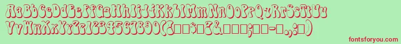 FzJazzy143D Font – Red Fonts on Green Background