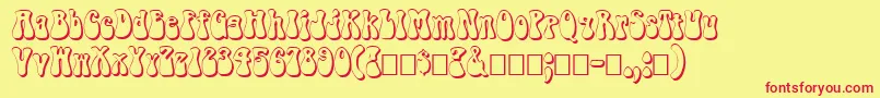 FzJazzy143D Font – Red Fonts on Yellow Background