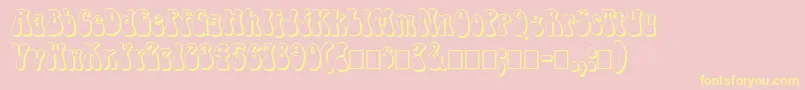 FzJazzy143D Font – Yellow Fonts on Pink Background