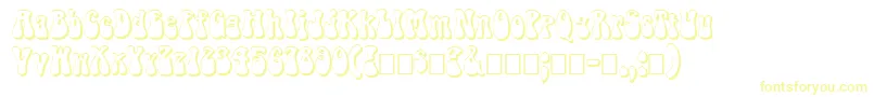 Czcionka FzJazzy143D – żółte czcionki na białym tle