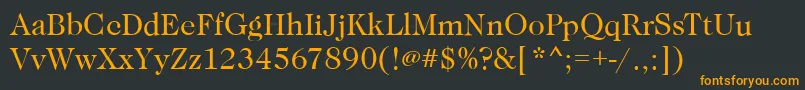 Czcionka CaslonBook – pomarańczowe czcionki na czarnym tle