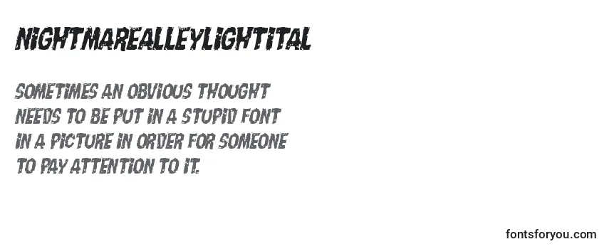 Nightmarealleylightital Font