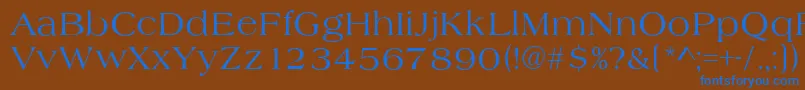 フォントAlmeriaRegular – 茶色の背景に青い文字