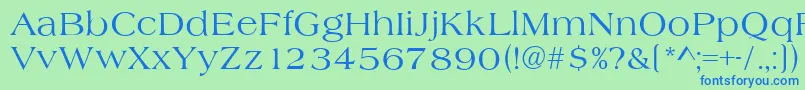 AlmeriaRegular-fontti – siniset fontit vihreällä taustalla
