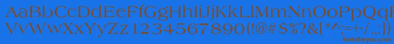 Czcionka AlmeriaRegular – brązowe czcionki na niebieskim tle