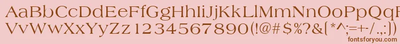 フォントAlmeriaRegular – ピンクの背景に茶色のフォント