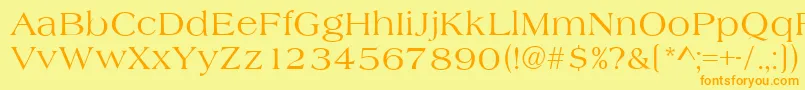 AlmeriaRegular-Schriftart – Orangefarbene Schriften auf gelbem Hintergrund