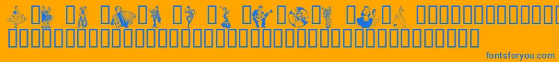 Entertainment1 Font – Blue Fonts on Orange Background