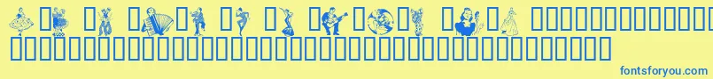 Entertainment1 Font – Blue Fonts on Yellow Background