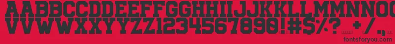 University Font – Black Fonts on Red Background