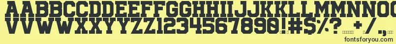 University Font – Black Fonts on Yellow Background