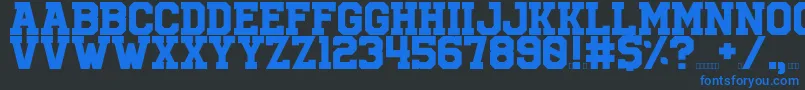 University Font – Blue Fonts on Black Background