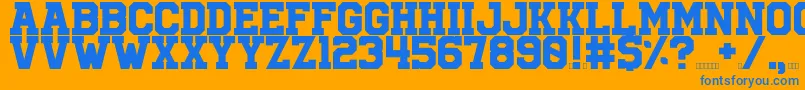 University Font – Blue Fonts on Orange Background