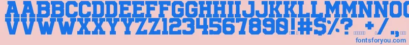 University Font – Blue Fonts on Pink Background