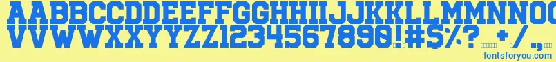 University Font – Blue Fonts on Yellow Background