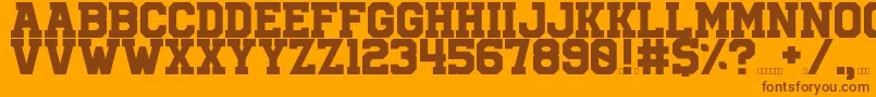 University Font – Brown Fonts on Orange Background