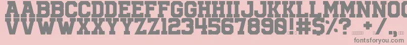 University Font – Gray Fonts on Pink Background