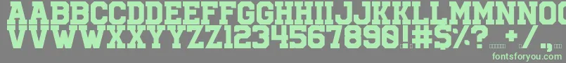 University Font – Green Fonts on Gray Background