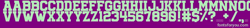 University Font – Green Fonts on Purple Background
