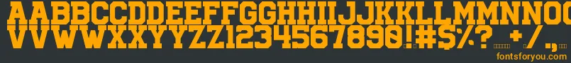 University Font – Orange Fonts on Black Background