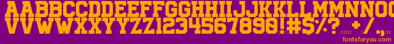 University Font – Orange Fonts on Purple Background