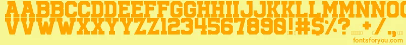 University Font – Orange Fonts on Yellow Background