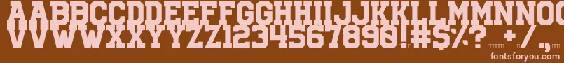 University Font – Pink Fonts on Brown Background