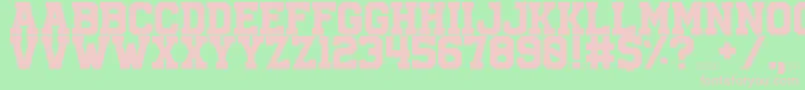 University Font – Pink Fonts on Green Background