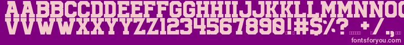 University Font – Pink Fonts on Purple Background