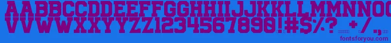 University Font – Purple Fonts on Blue Background