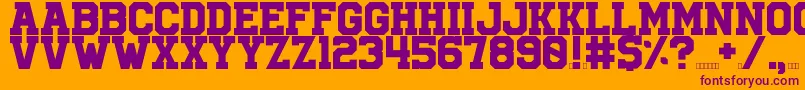 University Font – Purple Fonts on Orange Background
