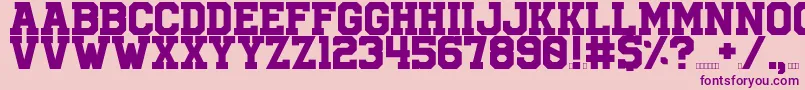University Font – Purple Fonts on Pink Background
