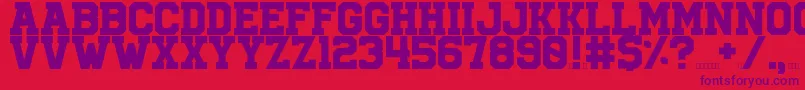 University Font – Purple Fonts on Red Background