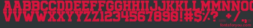 University Font – Red Fonts on Black Background