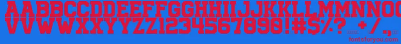 University Font – Red Fonts on Blue Background