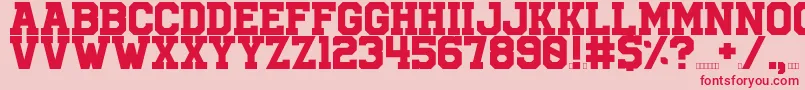 フォントUniversity – ピンクの背景に赤い文字