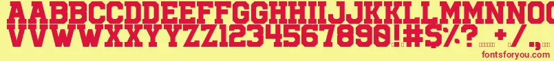 University Font – Red Fonts on Yellow Background