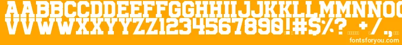 University Font – White Fonts on Orange Background