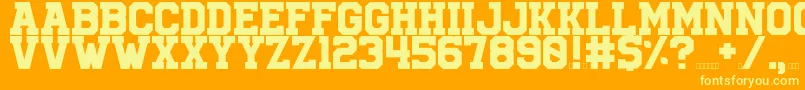 University Font – Yellow Fonts on Orange Background