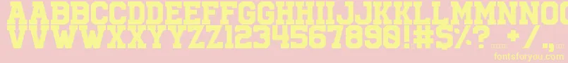 University Font – Yellow Fonts on Pink Background