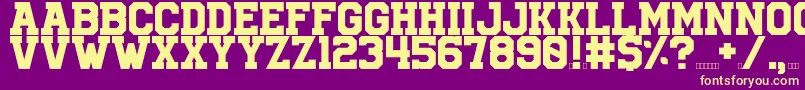 University Font – Yellow Fonts on Purple Background