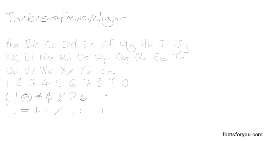 Шрифт Thebestofmylovelight – алфавит, цифры, специальные символы