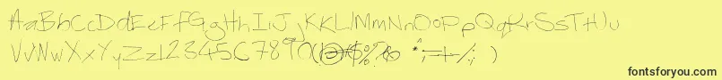 フォントThebestofmylovelight – 黒い文字の黄色い背景