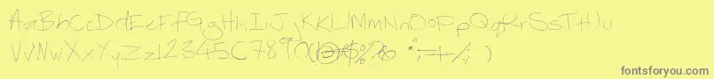 フォントThebestofmylovelight – 黄色の背景に灰色の文字